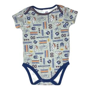 NFL Team Apparel Denver Broncos Football Short Sleeve Bodysuit Size 6-12M